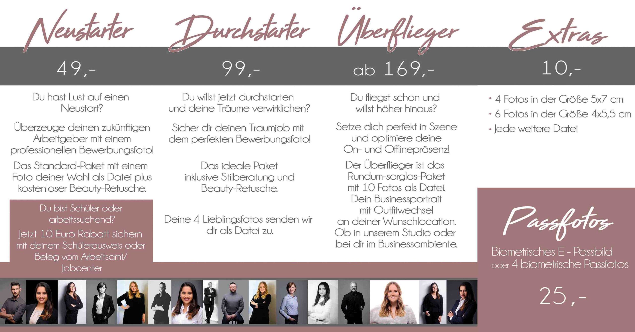 Preisliste Bewerbung Fotostudio Reuther